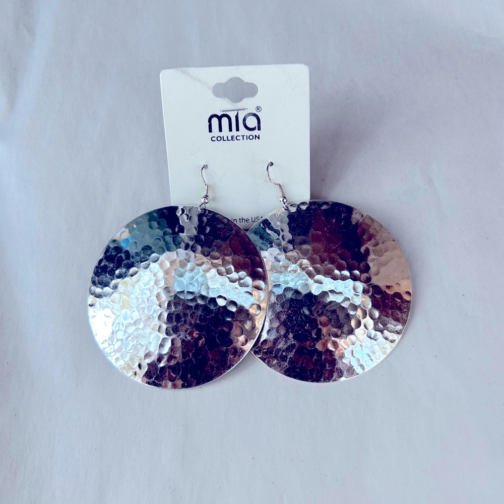 Mia Collection Women's Big Silver Metal Earrings